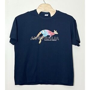 Australia Moonlit Sanctuary T-Shirt Men's 2XL‎ Navy Blue Kangaroo Vacation